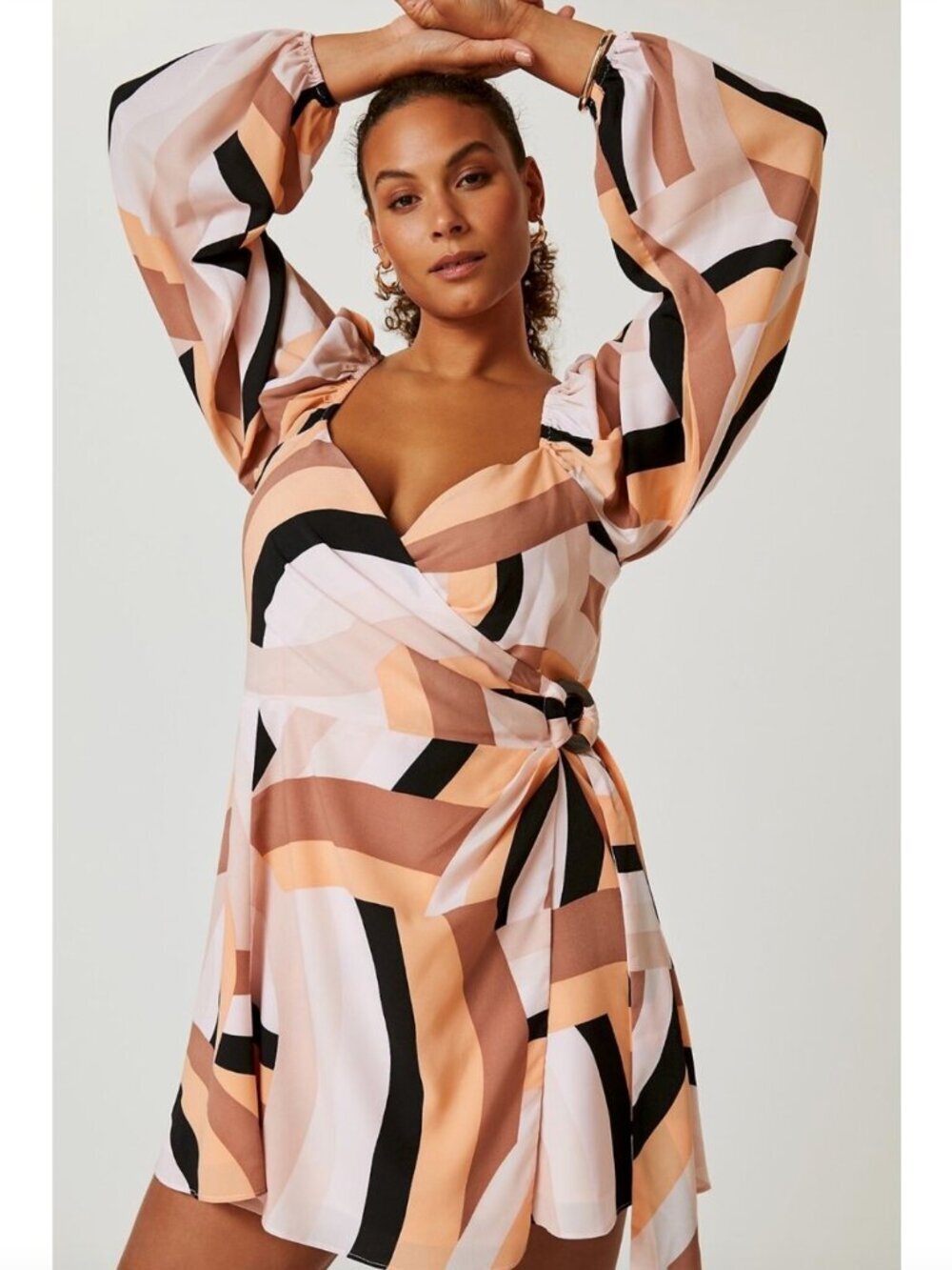 Anthropologie Hutch Geo Wrap Mini Dress